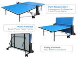 Offical Size Outdoor Table Tennis Table Foldable & Portable Ping Pong Table Set for Indoor Games W1408P436372