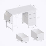47.3"office desk with power outlet,3 drawers,Side Pocket, Study Desk Easy to Assemble,Frame W2887P239381