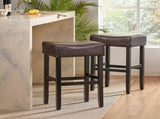 30-inch Bonded Leather Backless Bar Stool , Brown WF530928BRN