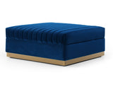 Contemporary Vertical Channel Tufted Velvet Big Size Ottoman Modern Upholstered Foot Rest for Living W1117127177