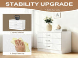 3-Drawer P2 Particleboard Bedside Table with Melamine Finish Drawer Cabinet Lockers 90528915