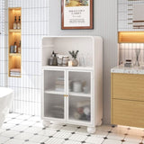 45.28" H Cabinet, Bathroom Floor Cabinet with Glass Door and Shelves, Freestanding Display 45058171