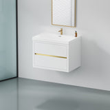 30" Wall-Mounted Bathroom Vanity with Sink, Floating Bathroom Storage Cabinet with Stone Resin W1573P211172
