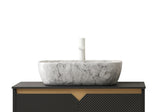 19'' Bathroom Ceramic Sink without Cabinet, Volakas White Marble W2615P303715