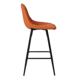 Counter Stools,Set of 2 Bar Stools with Back and Footrest, Modern Metal Counter Height Barstools for W561P175954