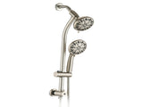 Drill-Free Stainless Steel Slide Bar Combo Rain Showerhead 7-Setting Hand, Dual Shower Head Spa W121947477