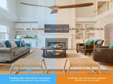 60 Inch Indoor Modern Ceiling Fan With 6 Speed Remote Control 3 Solid Wood Blade For Living Room W882P212622