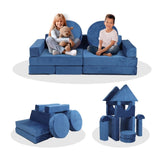 14 pcs Kids Sofa Modular Play Couch Convertible Toddlers Couch Set Furniture Sofa Set for Bedroom 56007114