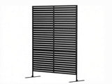 Black 78" H x 48" W Metal Privacy Fence Screen Decorative Outdoor Climbing Plant Trellis with 97371489