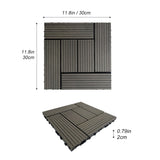 Wood Plastic Composite Deck Tiles Set of 20pcs, Composite Decking Resist Rust, Patio Flooring W2805P205335