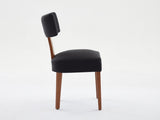 064-Set of 2 Linen Fabric Modern Armless Dining Chairs With Curved backrest and Solid Wooden Legs 32175653