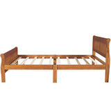 Queen Size Wood Platform Bed with Headboard and Wooden Slat Support WF289142AAL