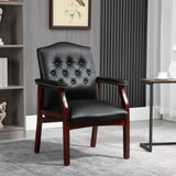 ZNTS Leather Reception Guest Chairs W/Padded Seat and Arms Ergonomic Mid-Back Office Executive Side Chair W133356881