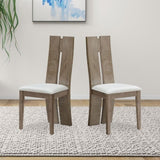 ZNTS Dining Chair Set of 2 MDF, sponge .PU Leather Upholstered Cushion Seat Wooden Back Side Chairs Wood W876126496