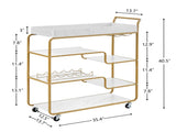 6-Tier Bar Cart, Slide Bar Serving Cart, Retro Style Wine Cart for Kitchen, Beverage Cart with Wine W2167P203896