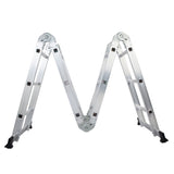 Practical 12-Step Joints Aluminum Folding Ladder Silver 63828258