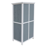 54" Two-Tone Storage Shed - Gray & White Design with Sloped Roof & 5 Compartments N769P282381G