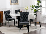 Furniture,Modern, High-end Tufted Solid Wood Contemporary PU and Velvet Upholstered Dining Chair 36795313
