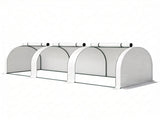 White 9.7' x 3' x 2.5' Mini Tunnel Greenhouse Portable Outdoor Garden Structure, 3 Zipper Doors, 74186208