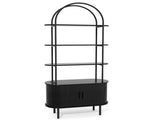 Arched Ceiling 4-Layer Open Shelving Double-Door Roller Shutter Display Case Display Rack with 44561009