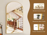 71"x26" Arched Full Length Mirror Freestanding Full Body Floor Mirror, Gold 91101329