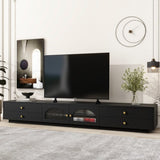 ON-TREND Luxurious TV Stand with Fluted Glass Doors, Elegant and Functional Media Console for TVs Up WF311903AAB