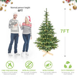 Artificial 6ft Green LED-lit Christmas Tree with 611PE/PVC Mixed Branch Tips,Hinged Premium & 05319362