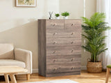 Grey linen particleboard with melamine veneer, 66*40*131cm, 52 drawer cabinet, matte gold handles 29836345