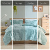 King/Cal King Shaggy Long Fur Comforter Mini Set B03595951