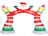 10 ft Lighted Inflatable Santa Claus Archway with Lanterns, Red, Outdoor Christmas Yard Decoration 50132086