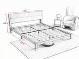 Queen Size Bed Frame, 12 Slats, Headboard Included, No Box Spring Needed, Easy AssemblyOnly bed 10830164