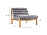 Fluffy Accent Chair Gray with Natural Solid Wood Frame N767P366257G
