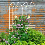 2 Pack Metal Garden Trellis 86.7" x 19.7" Rustproof Trellis for Climbing Plants Outdoor Flower W1586P151261