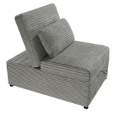 Contemporary Sleeper Sofa Chair Pillow Plush Tufted Seat 1pc Convertible Sofa Smoke Color Wide-Welt B011P281838