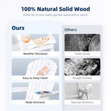 Wood Lounge Patio Chair for Garden Outdoor Wooden Folding Embossed Adirondack Chair Set of 2 Solid W1390P277608