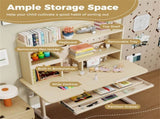 Height Adjustable Kids Study Desk with Storage & Tiltable Desktop, Ideal for Growing Children 3 37818285