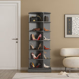 ZNTS Grey 360 Rotating shoe cabinet 6 layers W1320140918