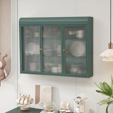 3 Door Arched Wall Mounted Glass Cabinets for Kitchen, Living Room and Bathroom W757P221504