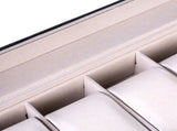 6 Compartments High-grade Leather Watch Collection Storage Box Black 57569750