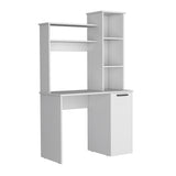 Muncy Computer Desk with Ample Work Surface, Hutch Storage and Single Door Cabinet with 3-Tier B097133099
