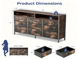 9-Piece Non-Woven Fabric Drawer Cabinet with Shelves - Modern Drawer Cabinet P2 Particleboard Iron 49630731