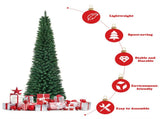 7ft Slim Pencil Christmas Tree - Space-Saving Design for Small Corners, 700 Realistic PVC Branches 99576991