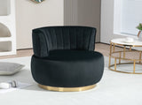 COOLMORE 360 Degree Swivel Cuddle Barrel Accent Sofa Chairs, Round Armchairs with Wide Upholstered, W395P145393