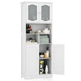 Bathroom Storage Cabinet with Glass Doors and Shelves 70453917