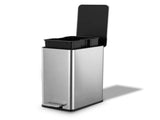 10L/2.6 Gallon Rectangular Step Trash Can Stainless Steel with Removable Inner 32092911