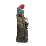 ZNTS 8.3x4.7x13.8" Decorative Woodland Gnome Water Fountain with LED Light, Brown W2078138941