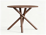 Modern Round Side Table Crossed Metal Legs, 23.6" Small Accent Table, Mid-Century End Table 48129636