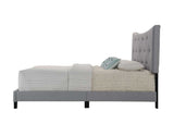 Grey Queen Bed with Tufted Headboard B062P215515