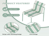 Summer- 4-Pack Modern Striped Color Block Chairs - Waterproof PP Seat & Sturdy Metal Legs, W3450P447386