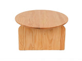 Oval Coffee Table, Modern Wooden Coffee Table for Living Room, Sturdy Center Table with Curved Legs W3101P574156